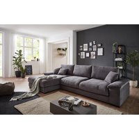 Wohnlandschaft Eckcouch Cord Grau 177 x 321 cm ANGEL