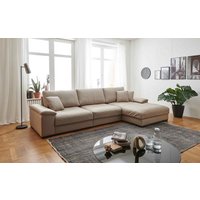 Wohnlandschaft L Form Kunstleder Beige323 x 177 cm ANGEL