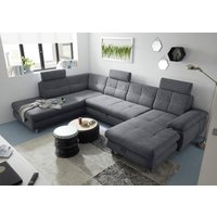 ED EXCITING DESIGN Wohnlandschaft "Alba U-Form", mit Bettfunktion, Bettkasten, Armteilverstellung & Kopfstützen von Ed Exciting Design