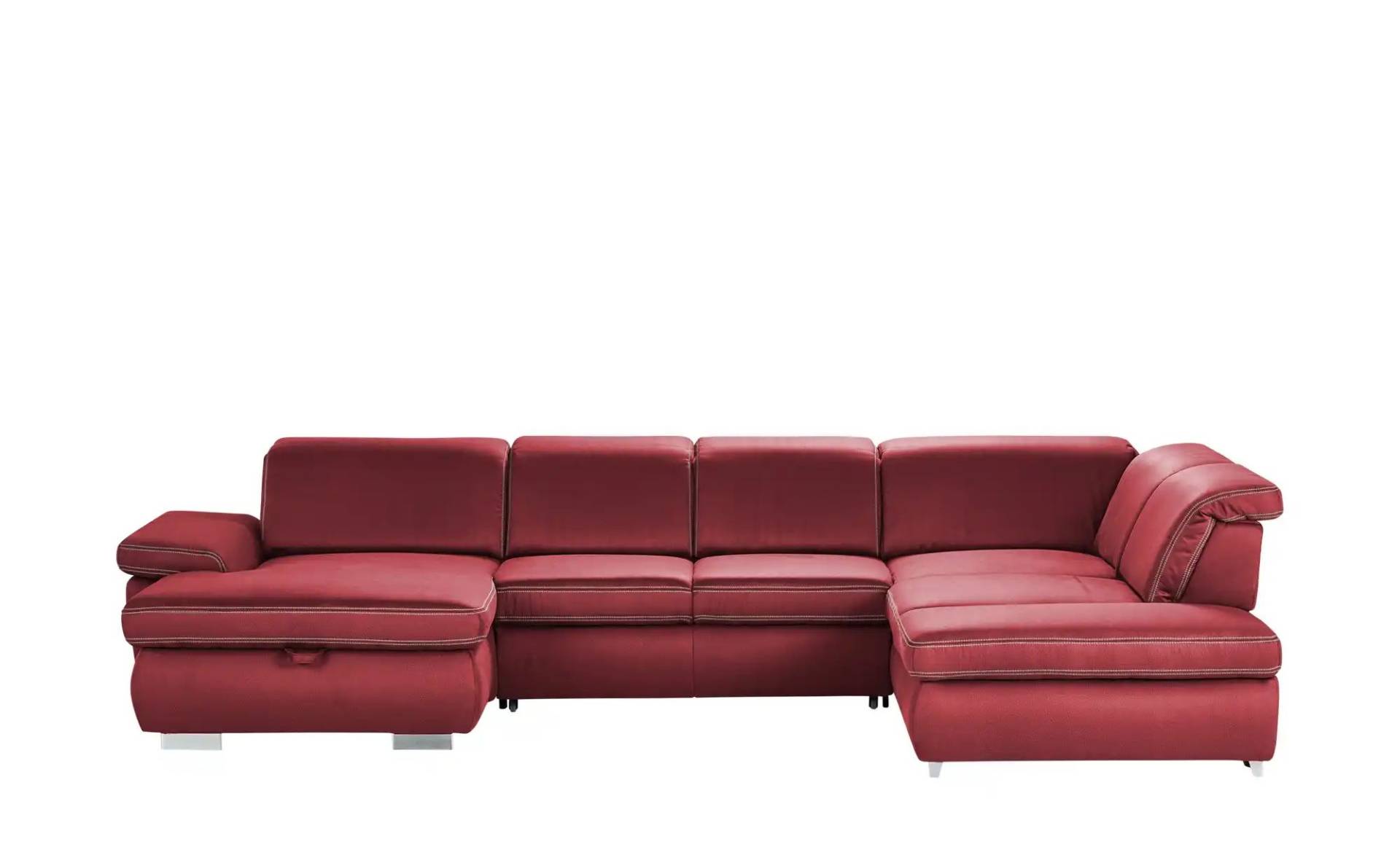 Lounge Collection Wohnlandschaft  mit verschiedenen Funktionen Amanda ¦ rot ¦ Maße (cm): B: 379 H: 85 T: 260 Polstermöbel > Sofas > Schlafsofas - Höffner