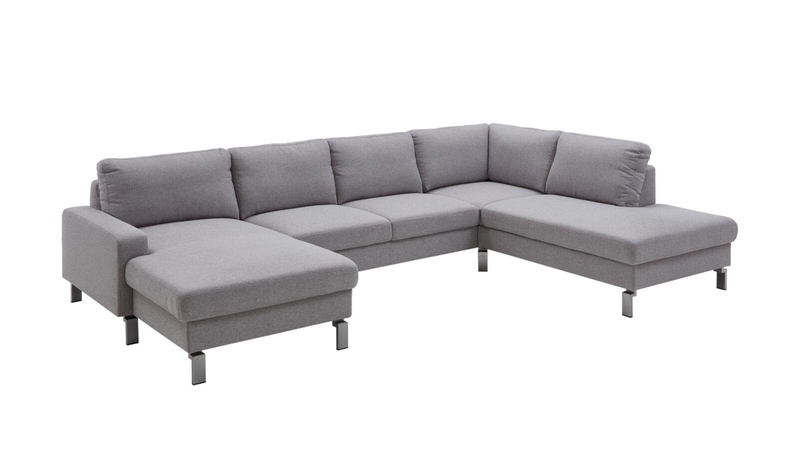 Wohnlandschaft COAST ca. 336x220cm in Stoff Mono light grey Wohnlandschaft COAST ca. 336x220cm in Stoff Mono light grey