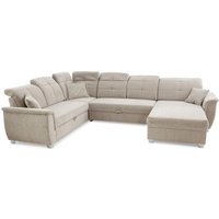 Wohnlandschaft mit Schlaffunktion und Bettkasten Beige ca. 265 x 354 x 190 cm Wohnlandschaft mit Schlaffunktion und Bettkasten Beige ca. 265 x 354 x 190 cm
