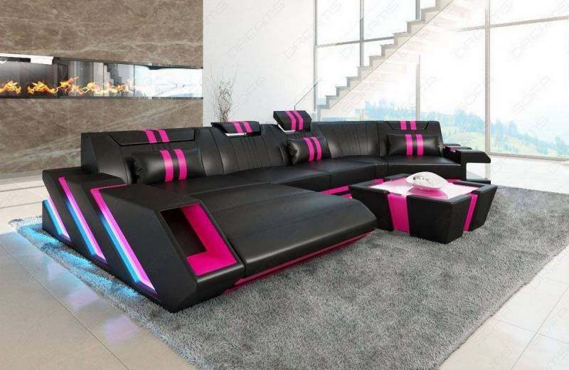 Wohnlandschaft Leder Apollonia C-Form – Komfort