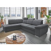 Wohnlandschaft Ottomane links inkl Schlaffunktion + Bettkasten VASTO Mango Anthrazit