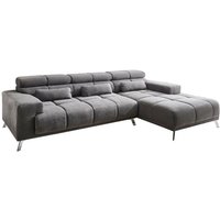 Wohnlandschaft XXL Sofa mit Schlaffunktion Grau 285 x 201 cm SPEED