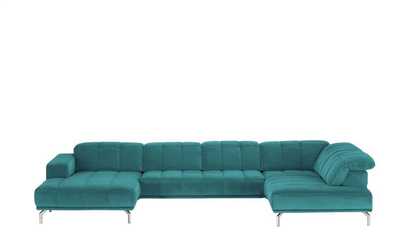 Kollektion Kraft Wohnlandschaft  Sarina ¦ türkis/petrol ¦ Maße (cm): B: 383 H: 75 T: 195 Polstermöbel > Sofas > Wohnlandschaften - Möbel Kraft