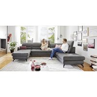 Wohnlandschaft U-Form Anthrazit 341 cm breit Asti