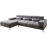 Wohnlandschaft XXL Grau mit Sitztiefenverstellung zum Bigsofa 285 x 201 cm SPEED