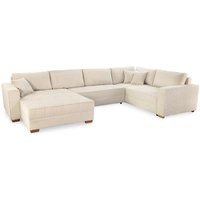 Wohnlandschaft beige Microfaser B/H/T: ca. 379x86x227 cm Wohnlandschaft beige Microfaser B/H/T: ca. 379x86x227 cm