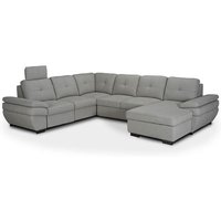 U Couch mit Schlaffunktion und Bettkasten Grau 326 cm breit ASTOR von Cotta