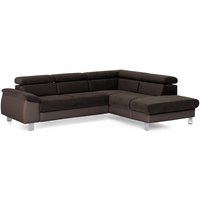 Wohnlandschaft inkl. Liegefunktion und Bettkasten MICKY von Cotta Espresso / Braun