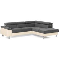 Wohnlandschaft inkl. Liegefunktion und Bettkasten MICKY von Cotta Grau / Beige