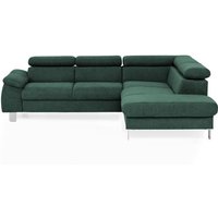 Ecksofa mit Schlaffunktion und Bettkasten Grün 207 x 249 cm MICKY