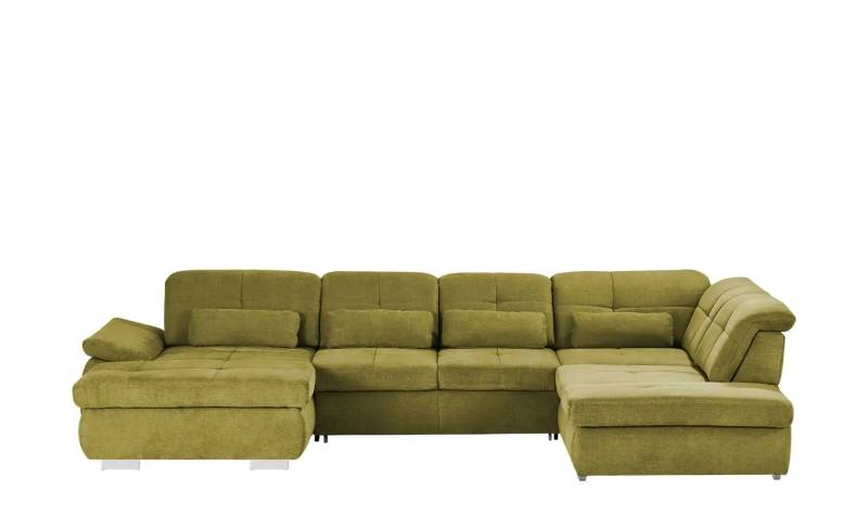 Wohnlandschaft mit Funktion  Perry ¦ grün ¦ Maße (cm): B: 374 H: 100 T: 260.0 Polstermöbel > Sofas > Schlafsofas - Höffner