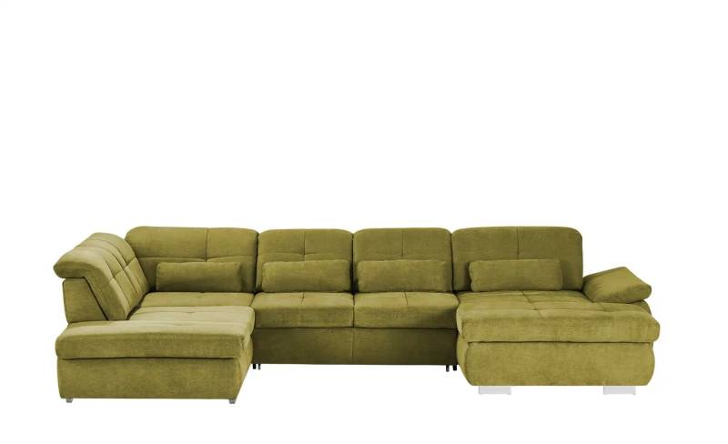 Wohnlandschaft mit Funktion  Perry ¦ grün ¦ Maße (cm): B: 374 H: 100 T: 195.0 Polstermöbel > Sofas > Schlafsofas - Höffner