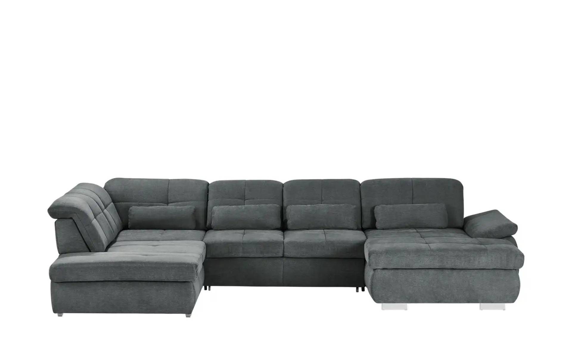 Wohnlandschaft mit Funktion   ¦ grau ¦ Maße (cm): B: 374 H: 100 T: 195.0 Polstermöbel > Sofas > Schlafsofas - Möbel Kraft