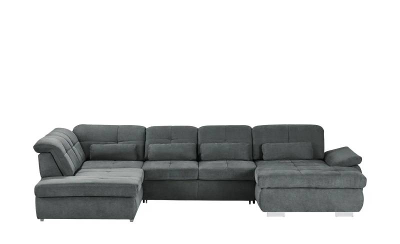 Wohnlandschaft mit Funktion   ¦ grau ¦ Maße (cm): B: 374 H: 100 T: 195.0 Polstermöbel > Sofas > Schlafsofas - Möbel Kraft
