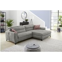 Wohnlandschaft re./li. montierbar DOUBLE-ONE von JOB Microfaser hellgrau