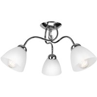 Wohnliche Deckenlampe Glasschirme L:50 cm E27 in Chrom von Lamkur