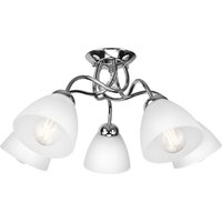 Wohnliche Deckenlampe Metall Glas B:60 cm E27 in Chrom von Lamkur