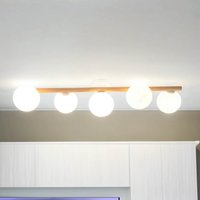 Wohnliche Deckenleuchte G9 5-flammig in Kiefer blendarm von TK Lighting