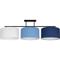 Wohnliche Deckenleuchte Stoff Weiß Blau E27 L:100 cm von Belis