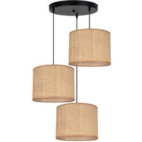 Wohnliche Hängelampe Rattan Braun E27 Ø45 cm 3-flammig Wohnliche Hängelampe Rattan Braun E27 Ø45 cm 3-flammig von Belis