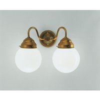 Wohnliche Wandlampe Glas Berliner Messing E27 2-flammig von Berliner Messingleuchten GmbH