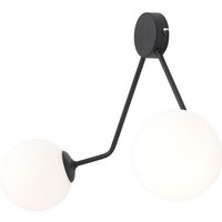 Wohnliche Wandlampe Glas Metall Schwarz B:140 cm E14 Wohnliche Wandlampe Glas Metall Schwarz B:140 cm E14 von ALDEX