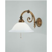 Wohnliche Wandlampe Messing Glas Schalter E27 T:42 cm von Berliner Messingleuchten GmbH