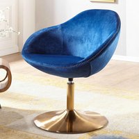 Wohnling Sessel blau gold Samt Eisen B/H/T: ca. 70x79x70 cm von Wohnling