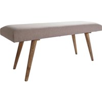 Wohnling Sitzbank beige natur Stoff Echtholz B/H/T: ca. 117x51x38 cm von Wohnling