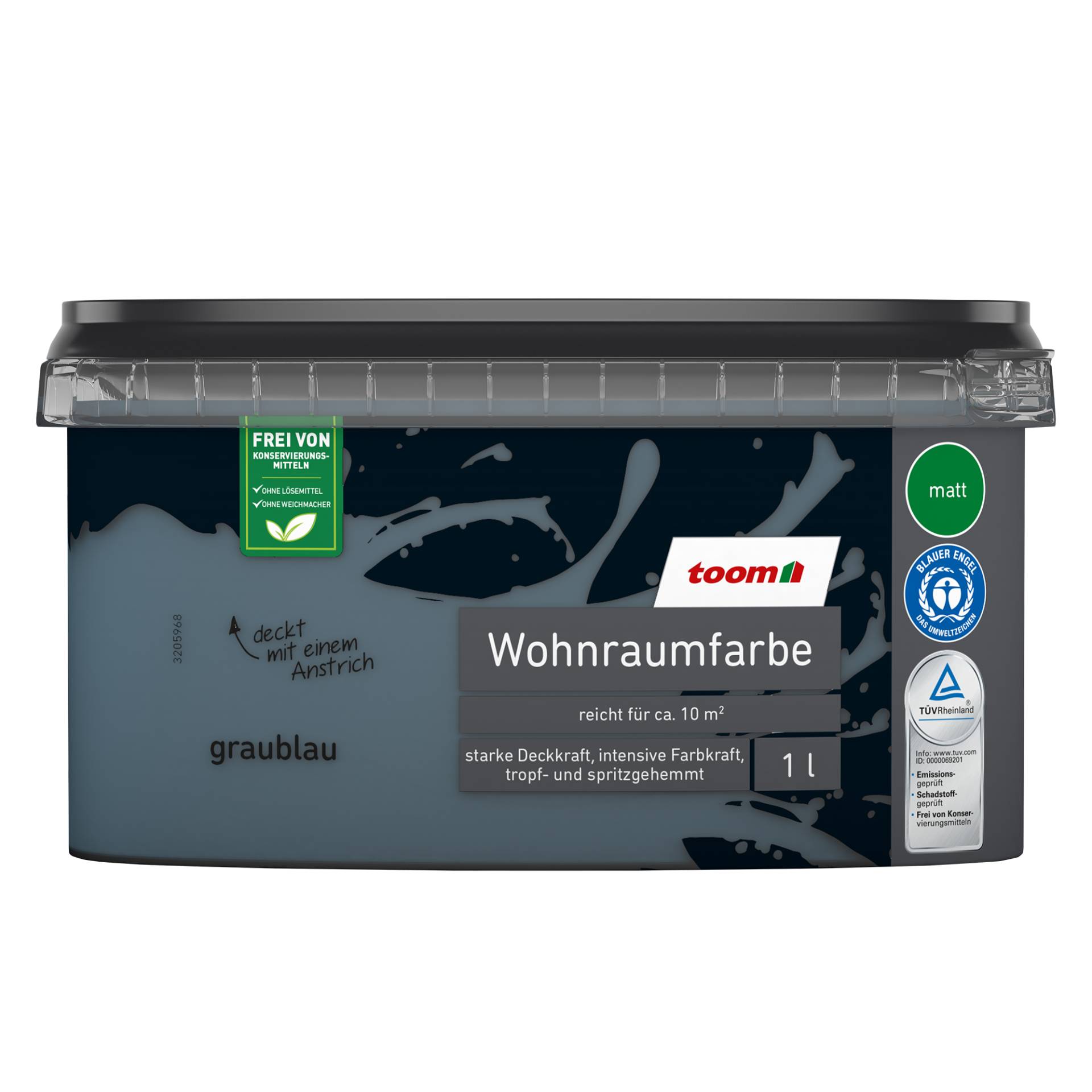 toom Wohnraumfarbe graublau matt 1 l von toom