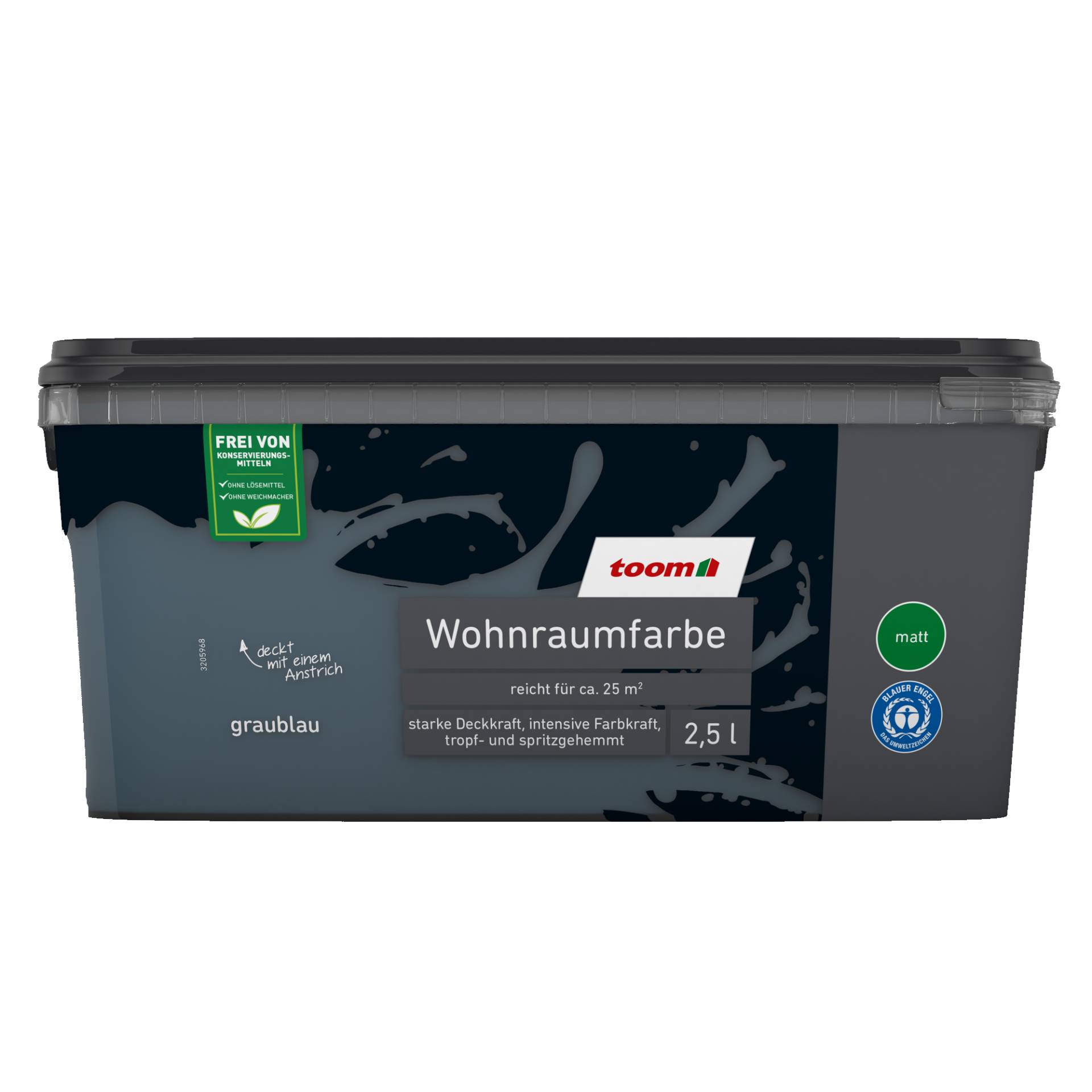 toom Wohnraumfarbe graublau matt 2,5 l von toom