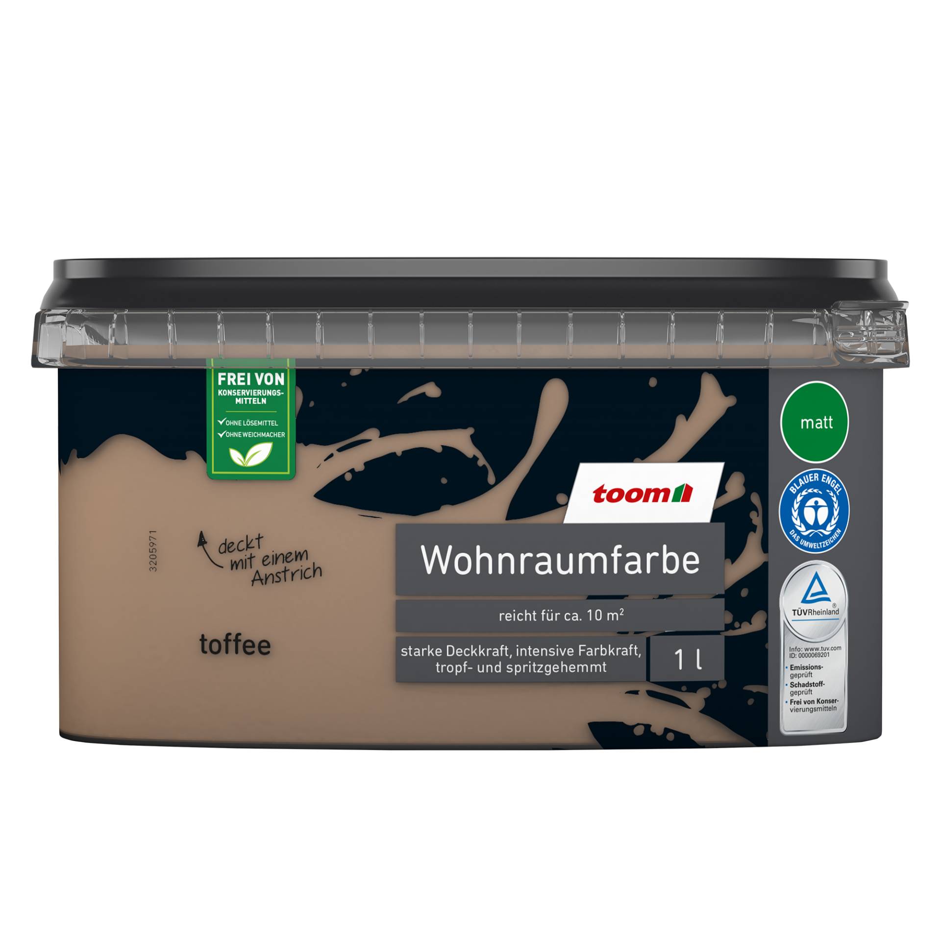 toom Wohnraumfarbe 'Toffee' braun matt 1 l von toom