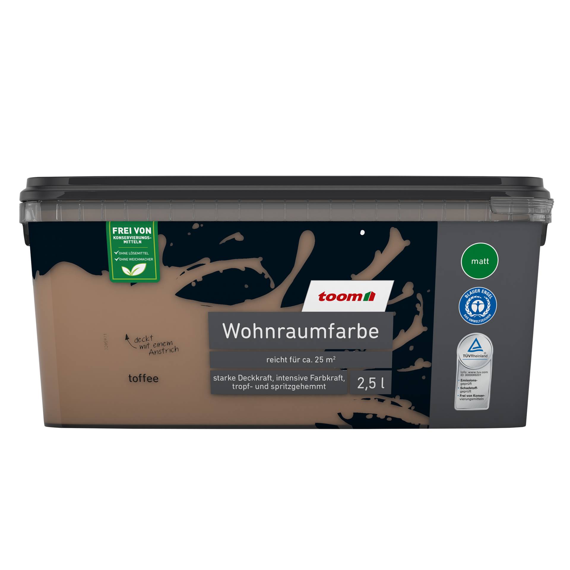 toom Wohnraumfarbe 'Toffee' braun matt 2,5 l von toom