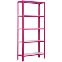 Proregal Wohnregal living koala metal mit 5 Fachböden HxBxT 180x80x40cm Fachlast 150kg Rosa/Weiß - Pink von PROREGAL - ZERTIFIZIERTE QUALITÄTSPRODUKTE