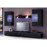 Höltkemeyer Wohnwand "Happy" Set besteht aus 2 Hängevitrinen, 2 Lowboards und 1 Wandregal von Höltkemeyer