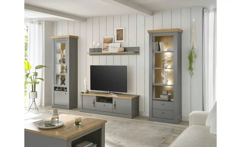 Wohnwand  Claira ¦ grau ¦ Maße (cm): B: 320 H: 44 Kommoden & Sideboards > Wohnwände - Höffner