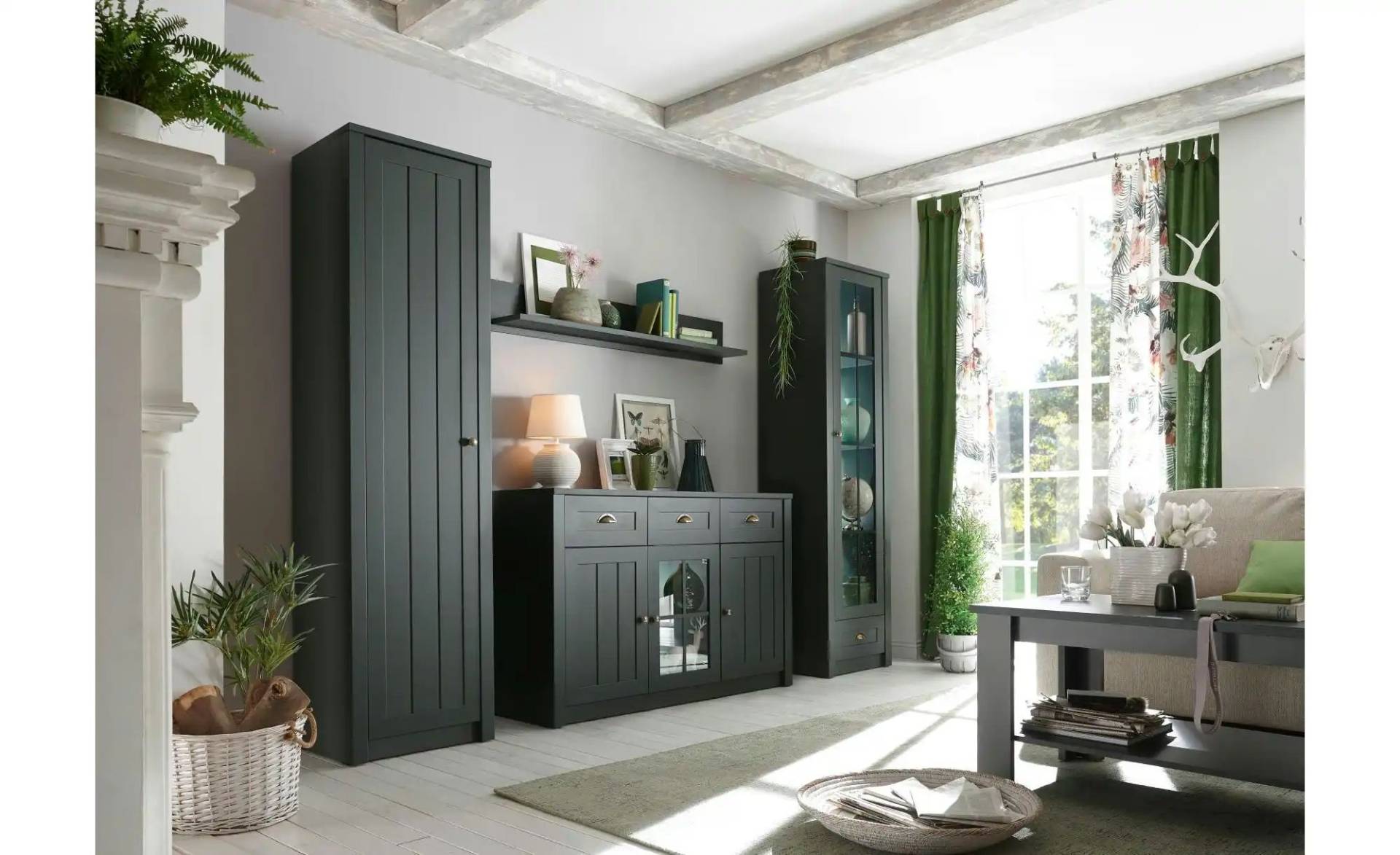 Wohnwand   ¦ grün ¦ Maße (cm): B: 270 H: 198 Kommoden & Sideboards > Wohnwände - Möbel Kraft