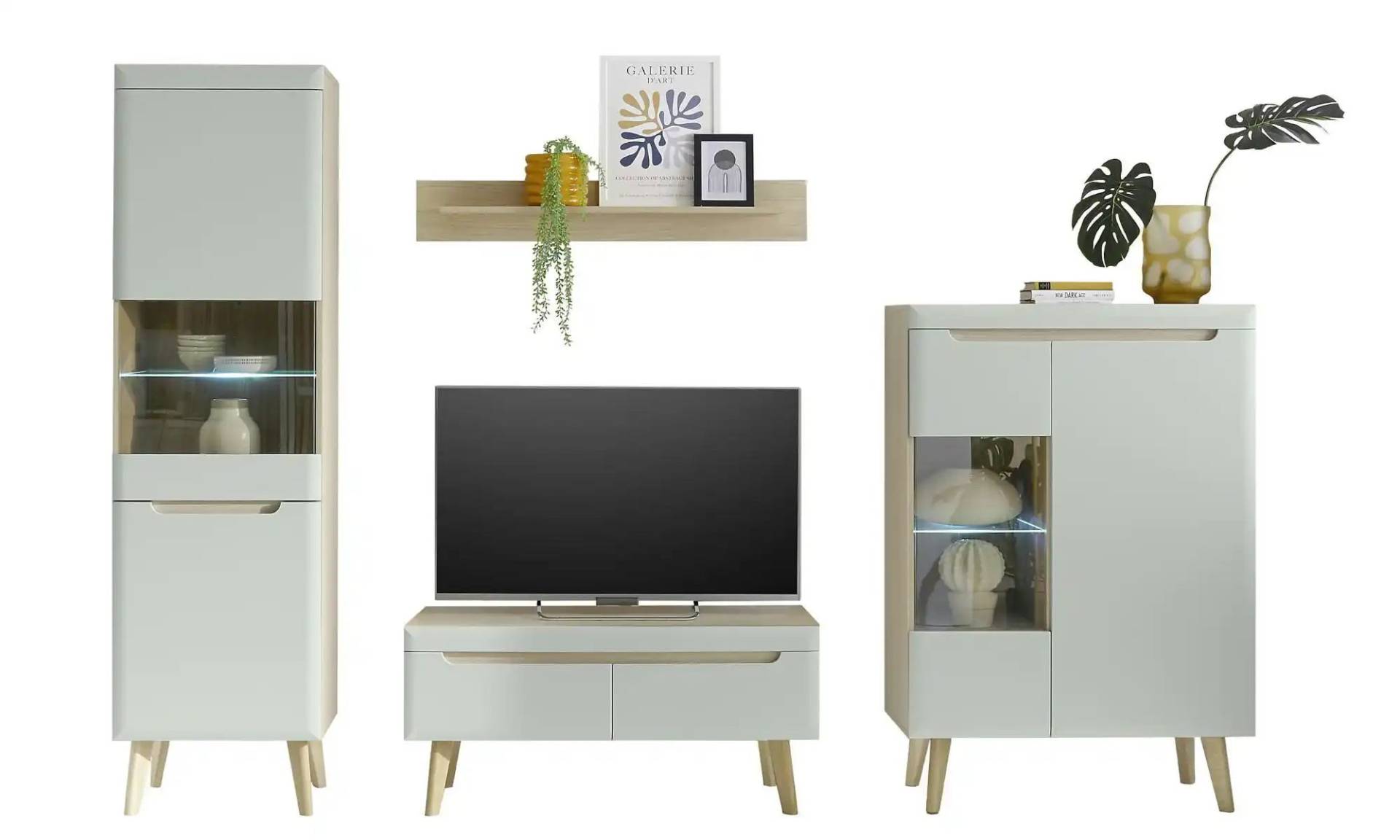 Wohnwand   ¦ grün ¦ Maße (cm): B: 290 H: 197 Kommoden & Sideboards > Wohnwände - Möbel Kraft