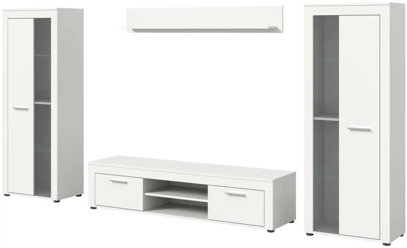 Wohnwand  Bardenas ¦ weiß ¦ Maße (cm): B: 310 H: 159 Kommoden & Sideboards > Wohnwände - Höffner