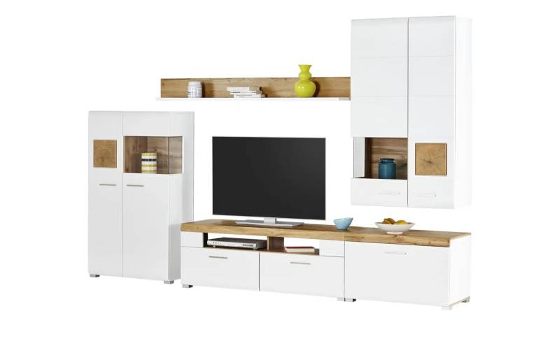 Wohnwand   ¦ weiß ¦ Maße (cm): B: 320 H: 205 T: 47.0 Kommoden & Sideboards > Wohnwände - Möbel Kraft