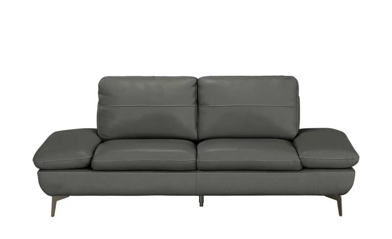 Wohnwert Ledersofa  Amarena ¦ grau ¦ Maße (cm): B: 196 H: 81 T: 96.0 Polstermöbel > Sofas > 2-Sitzer - Höffner