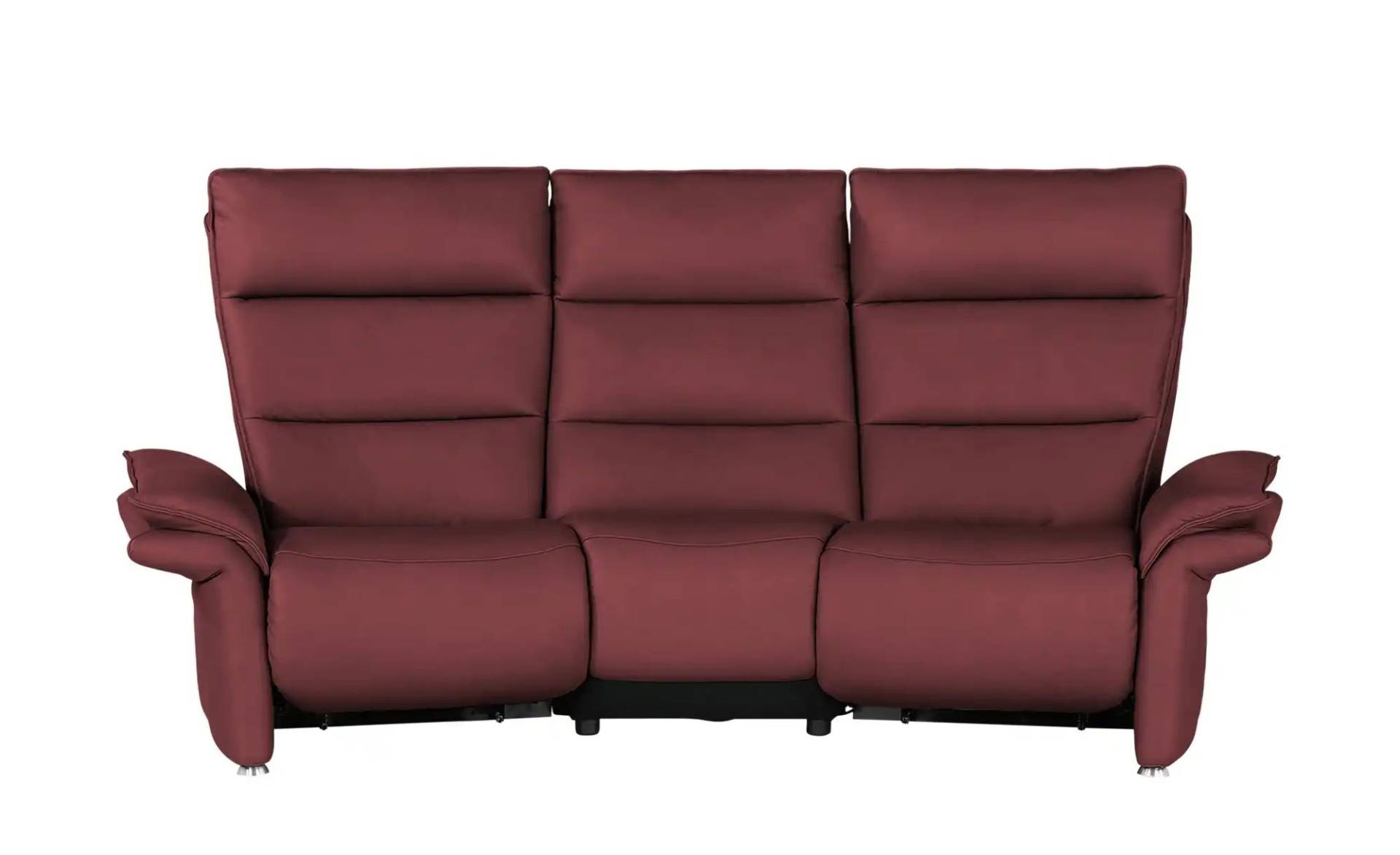 Hukla Trapezsofa aus Leder  Corvina ¦ rot ¦ Maße (cm): B: 216 H: 109 T: 103 Polstermöbel > Sofas > 3-Sitzer - Höffner