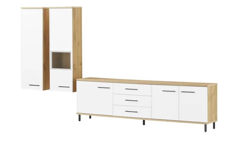 Wohnwert Wohnkombination  Carré ¦ weiß ¦ Maße (cm): B: 362 H: 221 T: 42.0 Kommoden & Sideboards > Wohnwände - Möbel Kraft