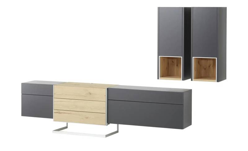 Wohnwert Wohnwand  Media Design ¦ schwarz ¦ Maße (cm): B: 272 H: 198 T: 49.0 Wohnwände - Höffner