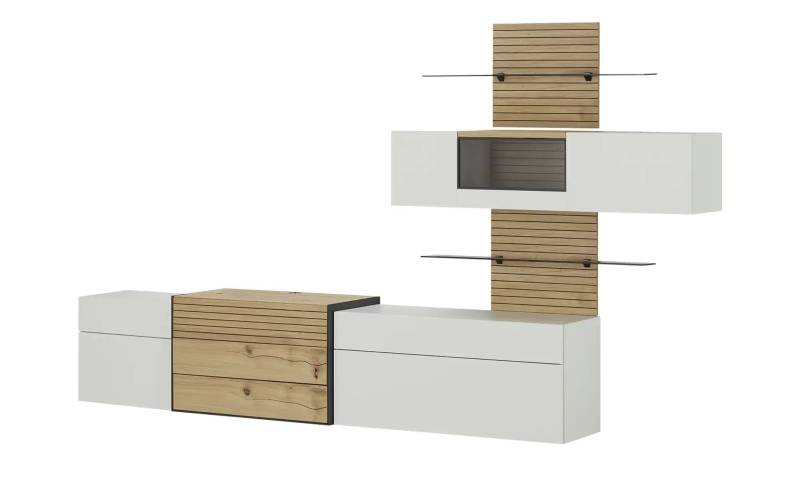 Wohnwert Wohnwand  Spektrum ¦ weiß ¦ Maße (cm): B: 333 H: 207 T: 48.0 Kommoden & Sideboards > Wohnwände - Möbel Kraft