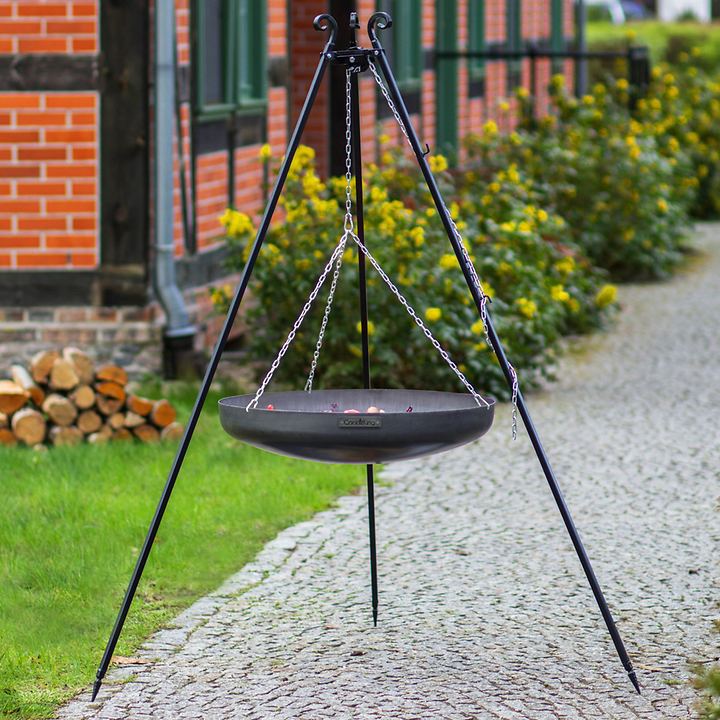 Wok am Dreibein, 200 cm Höhe, Rohstahl, 60 cm Durchmesser von Cook_King