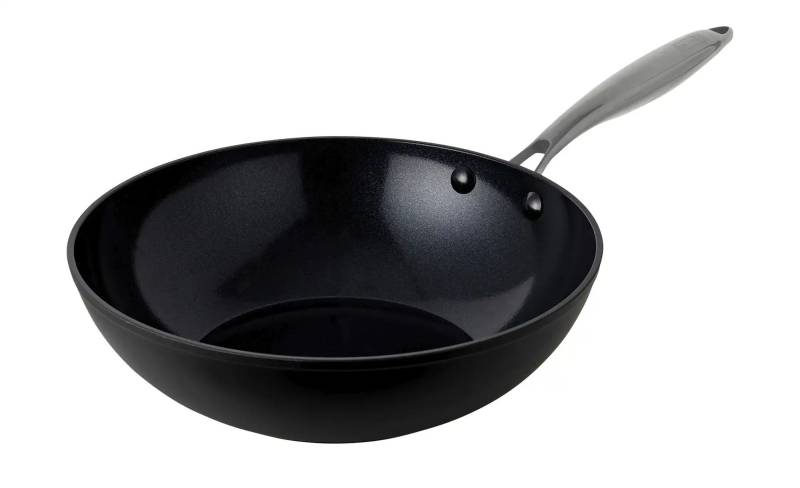 Hensslers Wokpfanne   ¦ schwarz ¦ Aluminium,Edelstahl Ø: 28.0 Töpfe & Pfannen & Zubehör > Pfannen > Keramikpfannen - Möbel Kraft